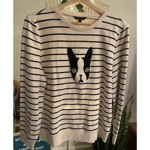 Banana Republic French Bulldog Adorned Crew